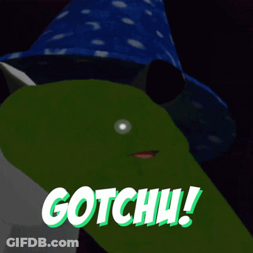Cartoon Wizard Hat Saying Gotch GIF