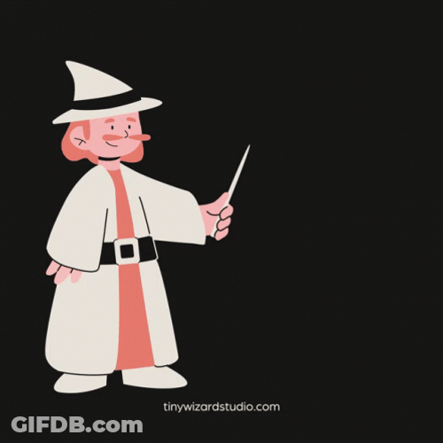 Cartoon Wizard Thank You Greeting GIF