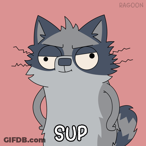 Cartoon Wolf Saying Sup GIF