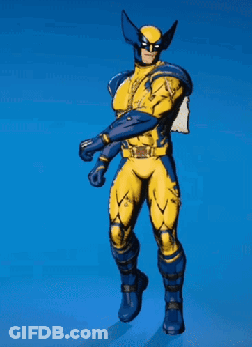 Cartoon Wolverine Standing On Blue GIF