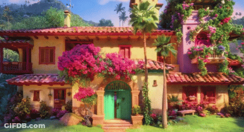 Cartoon Woman And Little Girl With Basket Of Flowers GIF