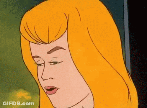 Cartoon Woman Blonde Hair Close Up GIF