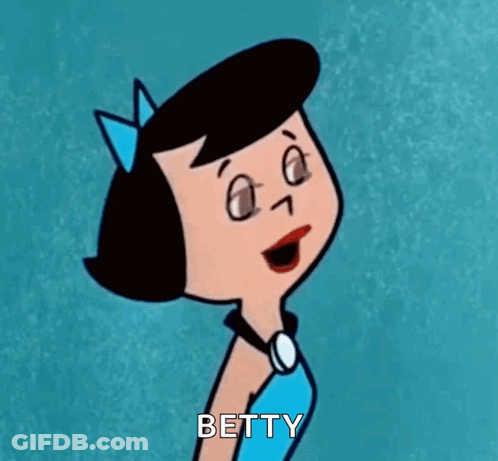 Cartoon Woman Covering Mouth Saying Betty GIF