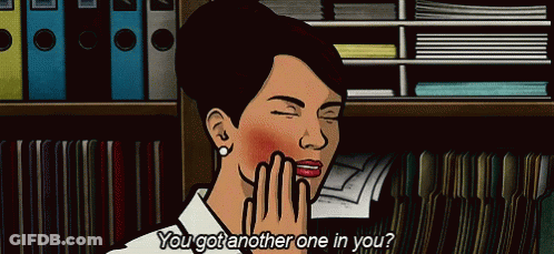 Cartoon Woman Covering Mouth You Got Another One In You GIF