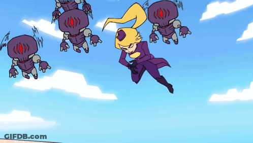 Cartoon Woman Flying Through Air GIF