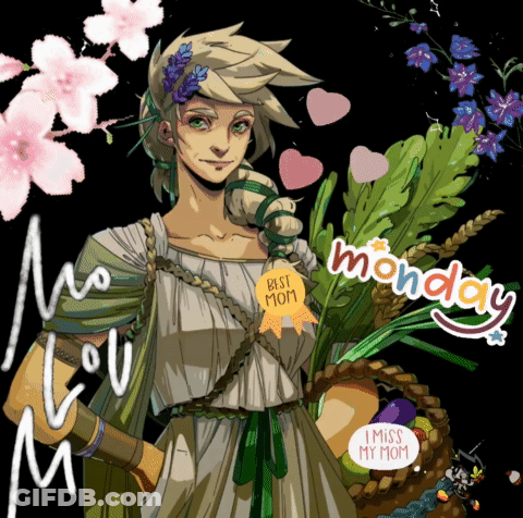 Cartoon Woman Holding Basket Of Vegetables Monday GIF
