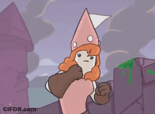 Cartoon Woman Holding Large Key GIF
