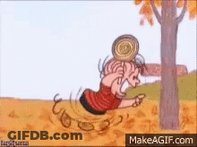 Cartoon Woman Holding Log On Head GIF