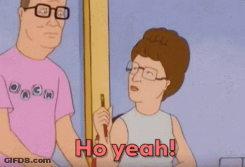 Cartoon Woman Holding Pen And Notebook Saying Ho Yeah GIF