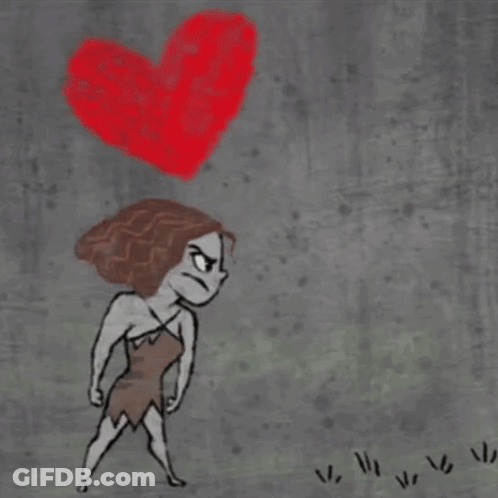 Cartoon Woman Holding Red Object GIF