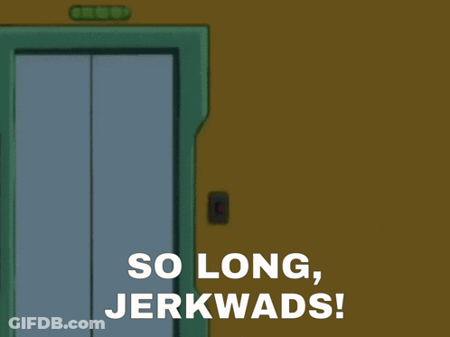 Cartoon Woman Holding Stuffed Animal Saying So Long Jerkwads GIF