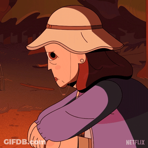Cartoon Woman In Hat And Purple Shirt Netflix GIF
