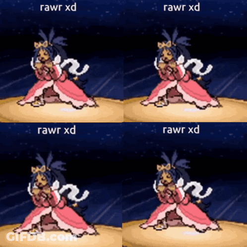 Cartoon Woman In Pink Dress Rawr Xd GIF