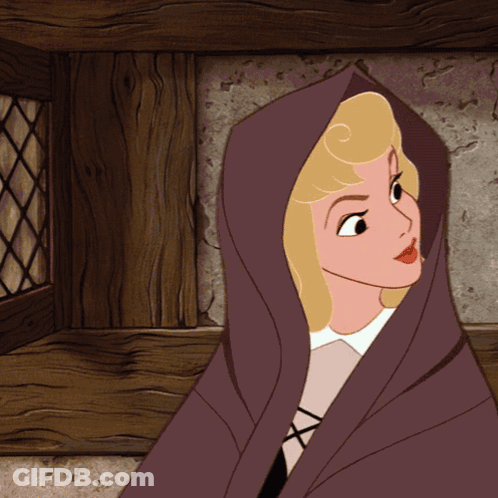 Cartoon Woman In Purple Hooded Cloak GIF