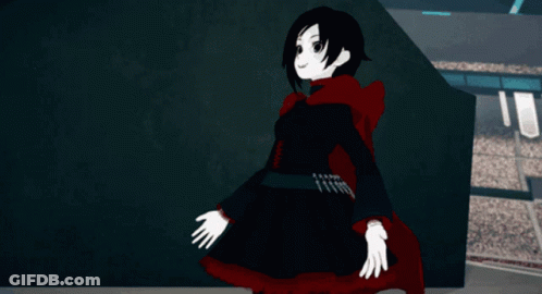 Cartoon Woman In Red Cape And Black Skirt GIF
