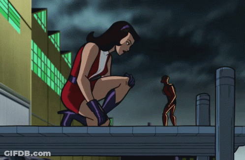 Cartoon Woman In Red Dress GIF