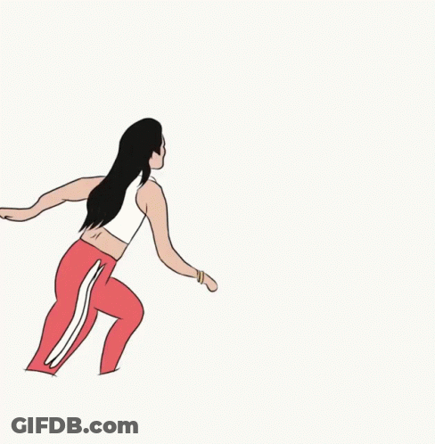 Cartoon Woman In Red Pants GIF
