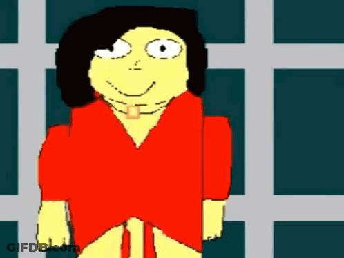 Cartoon Woman In Red Shirt GIF