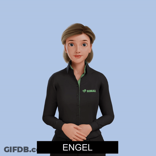 Cartoon Woman In Simax Shirt GIF