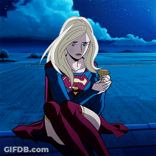 Cartoon Woman In Superman Costume GIF