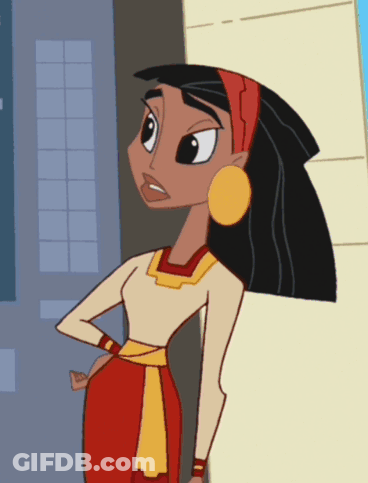 Cartoon Woman In White Top And Red Skirt GIF