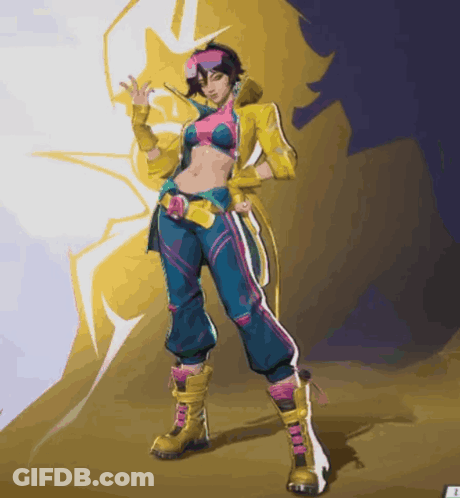 Cartoon Woman In Yellow And Blue Outfit GIF