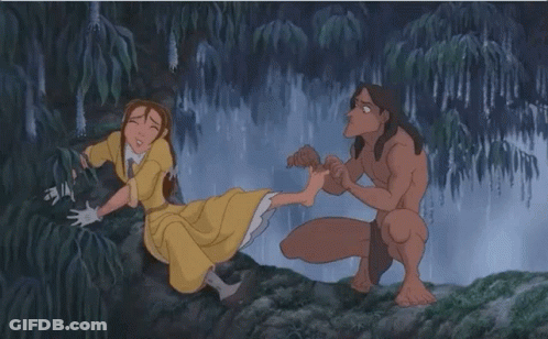 Cartoon Woman Kicking Man GIF