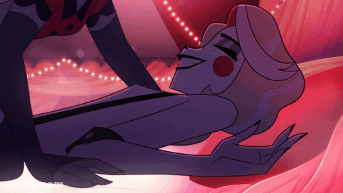 Cartoon Woman Laying On Floor Eyes Closed GIF