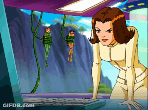 Cartoon Woman Looking At Computer Monitor GIF