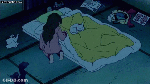 Cartoon Woman Lying On Bed GIF