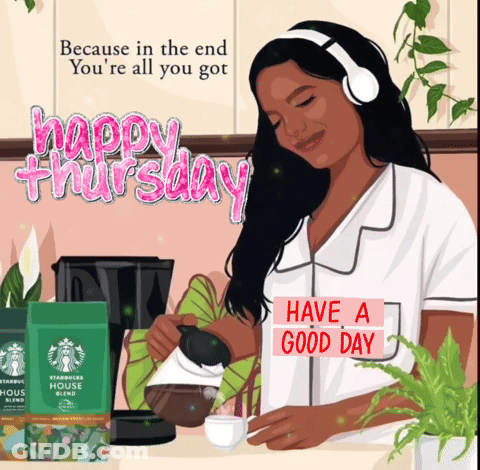 Cartoon Woman Making Coffee Have A Good Day GIF