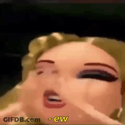 Cartoon Woman Making Funny Face Ew GIF