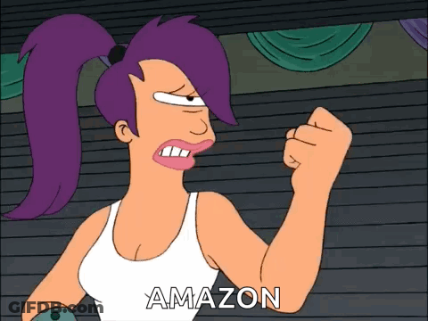 Cartoon Woman Purple Hair White Tank Top Saying Amazon GIF