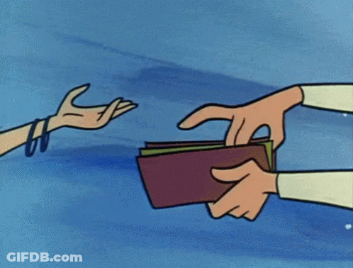 Cartoon Woman Putting Bandage On Head In Mirror GIF