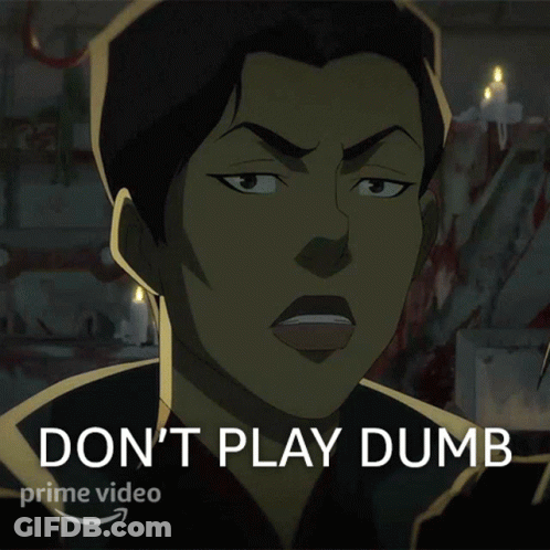 Cartoon Woman Saying Don't Play Dumb GIF