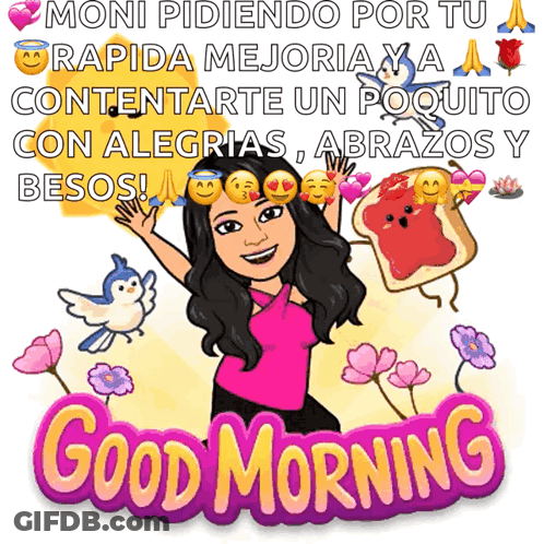 Cartoon Woman Saying Good Morning GIF