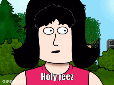 Cartoon Woman Saying Holy Jeez GIF