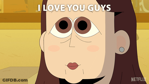 Cartoon Woman Saying I Love You Guys On Netflix GIF