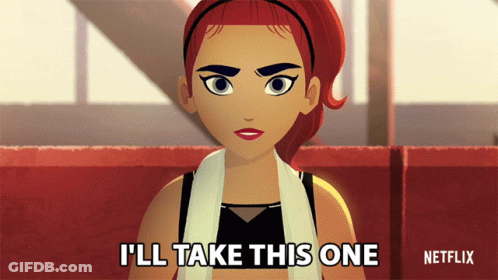Cartoon Woman Saying Ill Take This One GIF