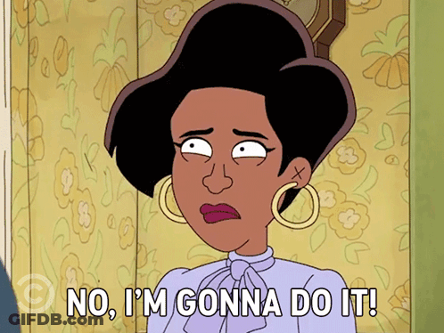 Cartoon Woman Saying No I Gonna Do It GIF