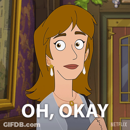 Cartoon Woman Saying Oh Okay In Front Of Netflix Logo GIF