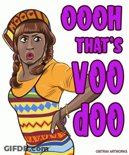 Cartoon Woman Saying Oooh Voodoo GIF