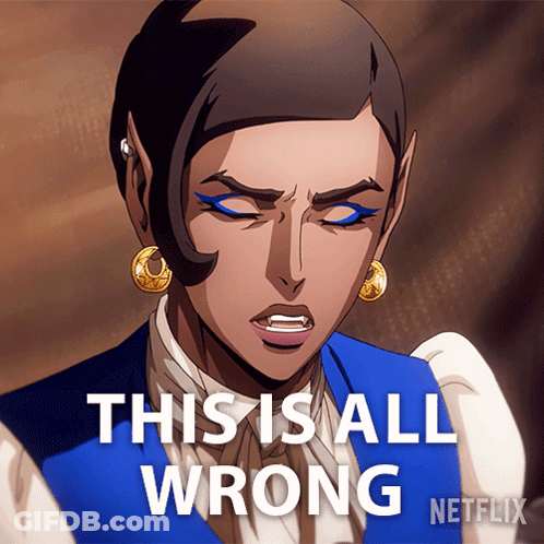 Cartoon Woman Saying This Is All Wrong GIF