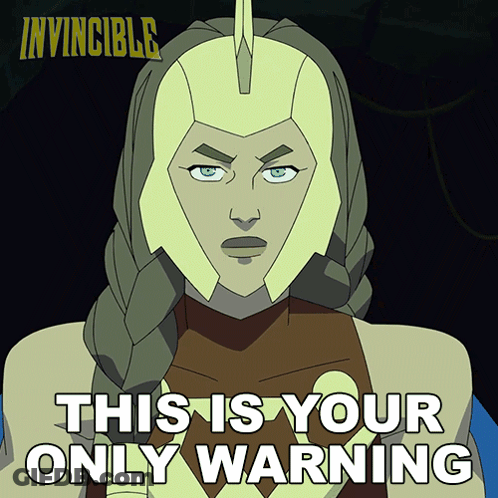 Cartoon Woman Saying This Is Your Only Warning GIF