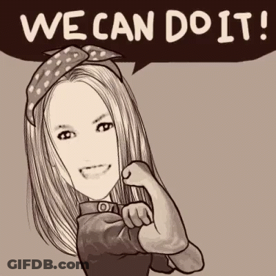 Cartoon Woman Saying We Can Do It GIF