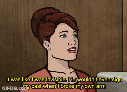 Cartoon Woman Says It Was Like I Was Invisible GIF