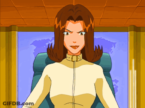 Cartoon Woman Sitting In Front Of World Map Window GIF