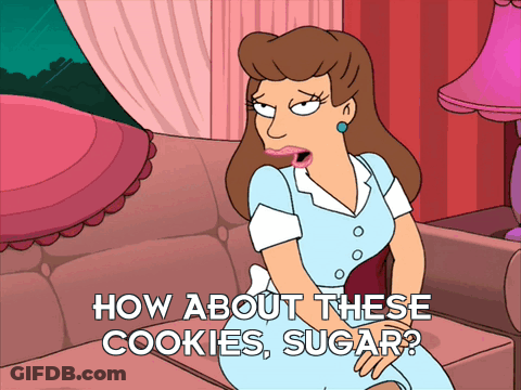 Cartoon Woman Sitting On Couch How About These Cookies Sugar GIF
