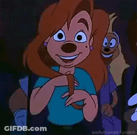 Cartoon Woman Smiling Holding Food GIF