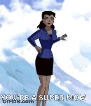 Cartoon Woman Standing In Front Of Snowy Mountain GIF